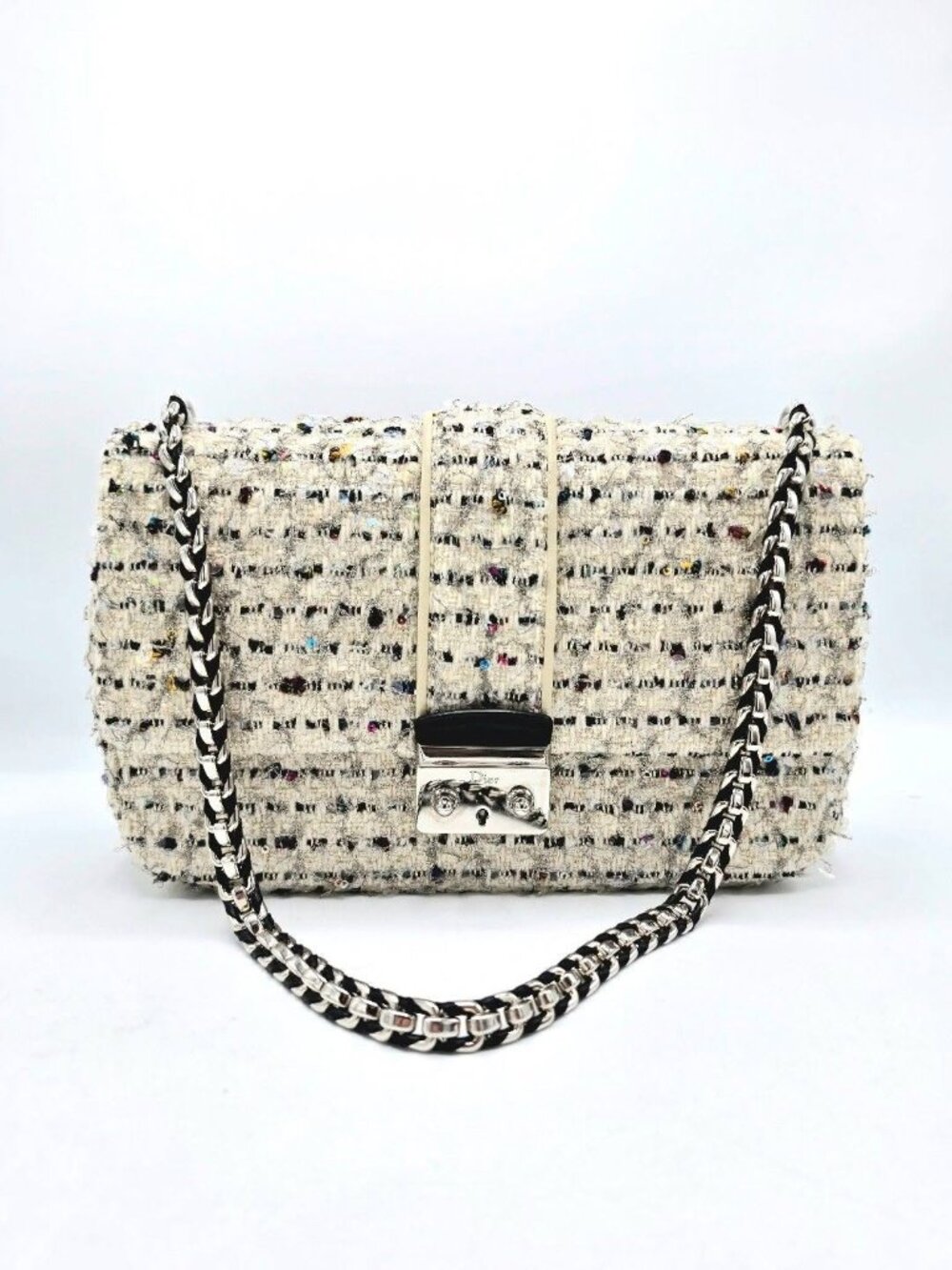 Extremely Rare Christian Dior Miss Dior Shoulder Bag Fall 2013 Tweed/Sequins